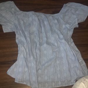 Baby blue off the shoulder too, never worn